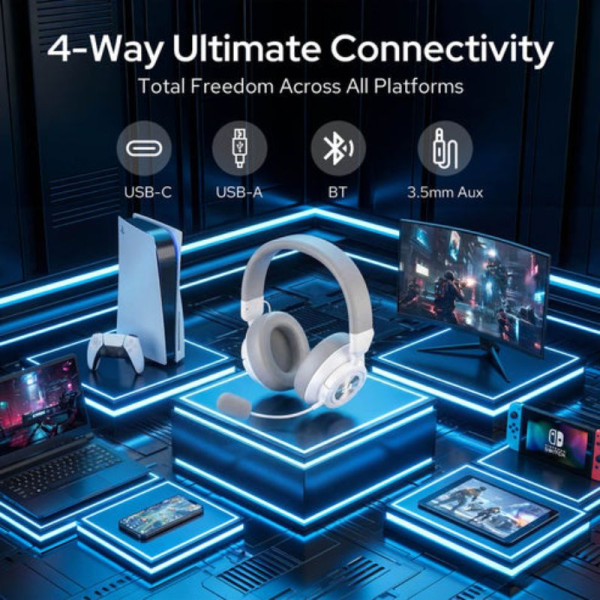 Redragon H889 Wireless Gaming Headset 4-in-1 (WHITE)