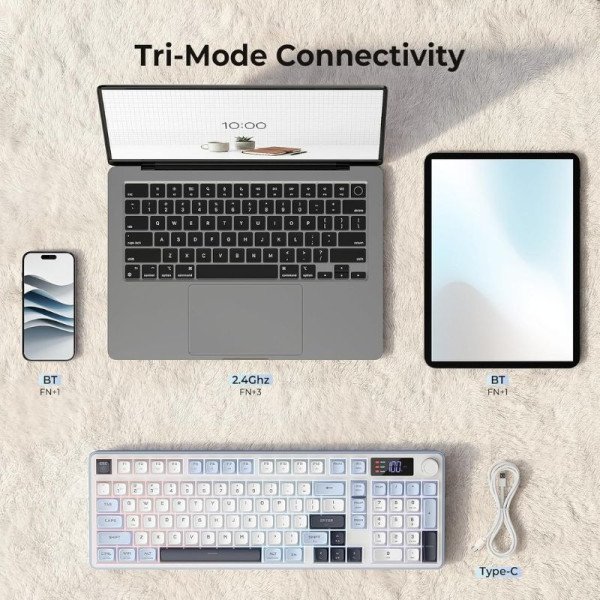 Redragon K527 PRO RGB White-Blue