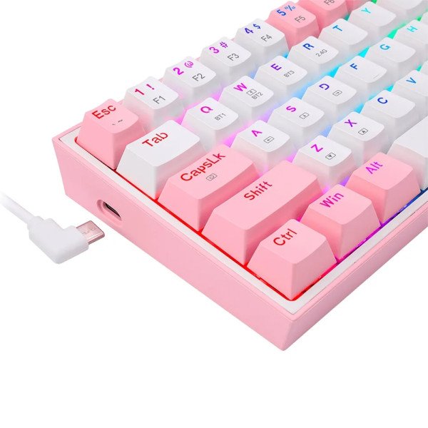 Redragon K616 Fizz PRO 60% Wireless RGB Red Switches (White/Pink)