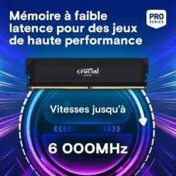 Crucial 32GB Pro Overclocking DDR5 6400 MT/s UDIMM Memory Kit (2 x 16GB, Black)