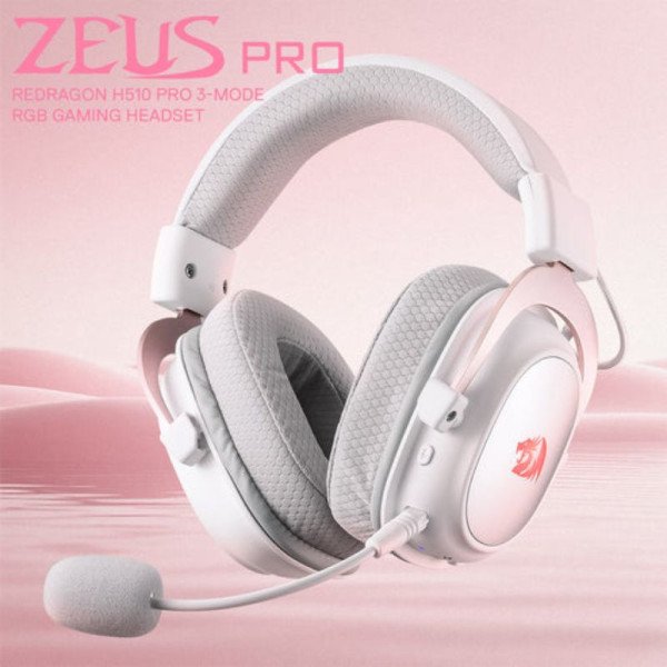 Redragon H510 PRO Zeus-X RGB Wireless Gaming Headset (WHITE) prix maroc