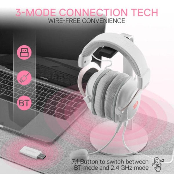 Redragon H510 PRO Zeus-X RGB Wireless Gaming Headset (WHITE) prix maroc