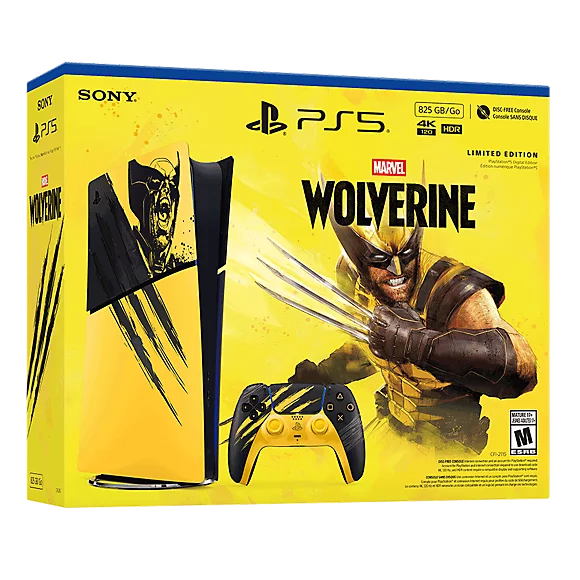 layStation®5 Digital Edition Console 825 GB – Marvel's Wolverine Battle Yellow Limited Edition Bundle