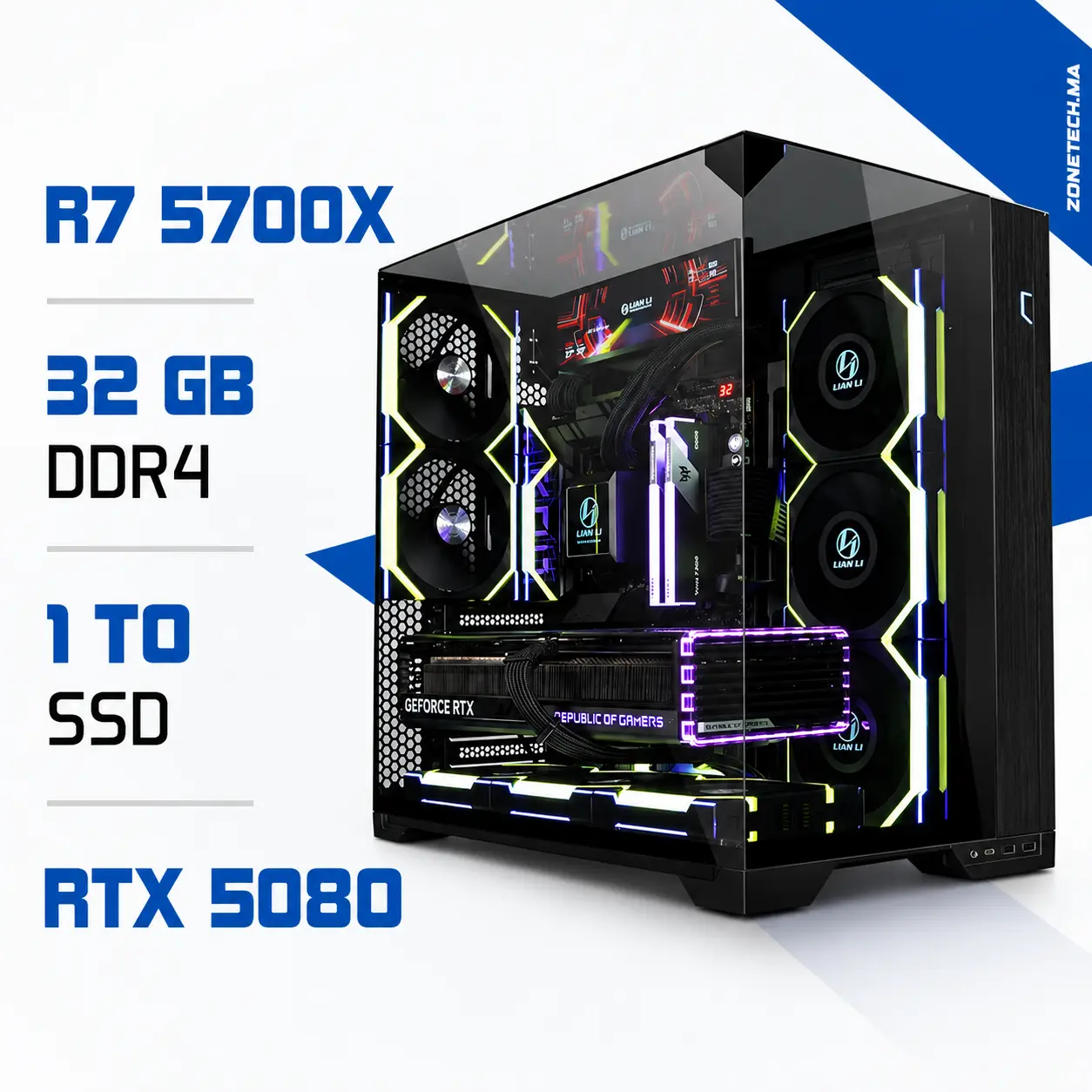 PC Gamer R7 5700X / 1 To SSD / 32 Go DDR4 / RTX 5080